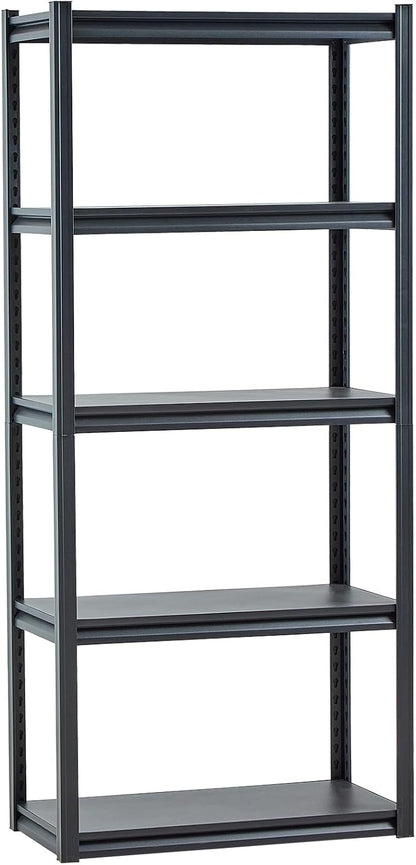 VEVOR Storage Shelves, 2000 lbs, 5 Tier Garage Storage Shelving, 16" D x 32" W x 72" H Adjustable Metal Shelves for Garage Shelves Utility Rack Shelf, Ideal for Kitchen, Warehouse, Basement, Black