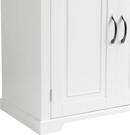 Favfurish 72" Tall Bathroom Storage Cabinet with Doors and Drawer,Modern Linen Cabinets w/Adjustable Shelves & Door Storage Rack,Freestanding Organizer for Bath Room,Study,Office,Kitchen White