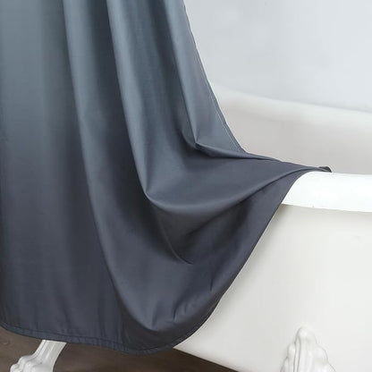 90 Inch Fabric Shower Curtain, Extra Long Grey Ombre Waterproof Shower Curtains for Bathroom, 72" W x 90" H