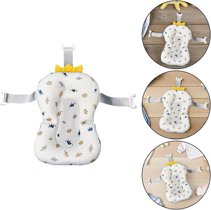 Toyvian Baby Bath Cushion Non-Slip Floating Mat Toddler Bathtub Seat Support for Sink and Tub 19.7X11.8 Inch for Safe Bathing at Home and Travel