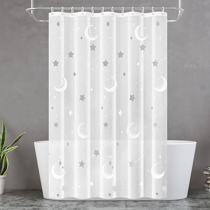 PEVA Shower Curtain, 72 x 72 Water Repellent Premium Bathroom Shower Curtain with 3 Magnetic Weights for Shower Stall, Bathtubs (Galaxy)