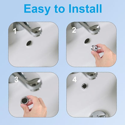 6pcs Sink Overflow Ring, Chrome Plated Bathroom Sink Overflow Trim Ring Cover Drain Hole Insert Cap for Kitchen Bathroom Basin Vanity & Ceramic Sinks