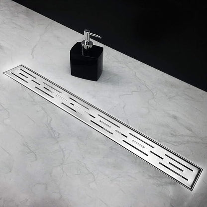 Neodrain 24 Inch Rectangular Linear Shower Drain with Brick Pattern Grate, Brushed 304 Stainless Steel Bathroom Floor Drain, Shower Floor Drain & Hair Strainer, CUPC Certified