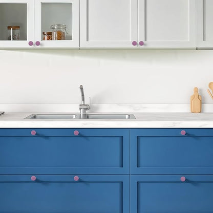 Ravinte 30 Pack Cabinet Knobs Purple Kitchen Cabinet Knobs Round Dresser Drawer Pulls Closet Door Pulls 1-1/5 Inch