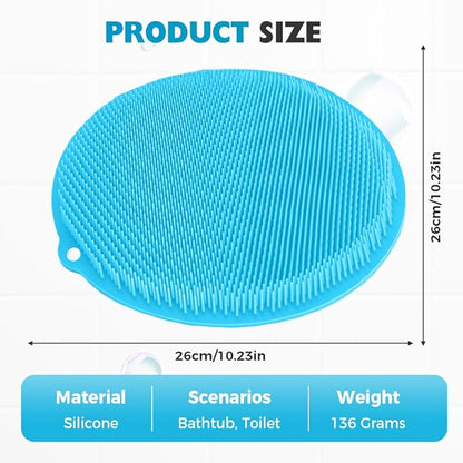 Silicone Shower Foot Scrubber Mat, 2025 Upgrade Shower Mat Slip Suction Cups Foot Scrubber for Men and Women (1 * Pink)