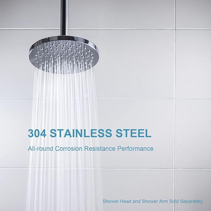 OFFO Shower Arm with Flange, 24 in Ceiling Mount Replacement Rain Shower Head Straight Arm Ceiling-Mounted For Fixed Shower Head & High Pressure Rain, Chrome