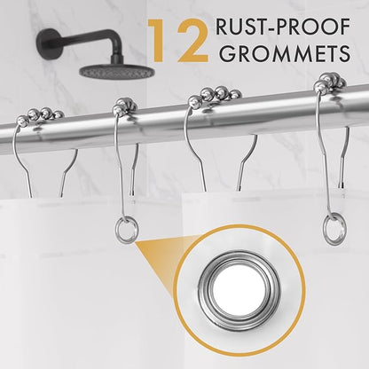 AmazerBath Shower Curtain Liner 2 Pack, 72 x 84 Inches PEVA Plastic Shower Liner with 3 Weighted Stones and 12 Rustproof Metal Grommet, Lightweight Waterproof Shower Curtain - Frosted