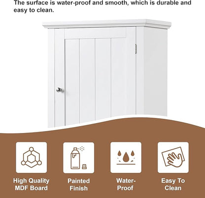 Favfurish 68" Tall Bathroom Storage Cabinet with Doors and Drawer,Modern Linen Cabinets w/Adjustable Shelf and Anti-Toppling Device,Freestanding Organizer for Bath Room,Study,Office,Kitchen White