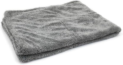 [Dreadnought] Microfiber Car-Drying Towel, Superior Absorbency for Drying Cars, Trucks, and SUVs, Double-Twist Pile, One-Pass Vehicle-Drying Towel (20"x30", Gray) 1-Pack