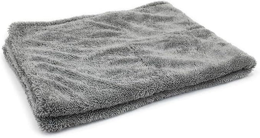 [Dreadnought] Microfiber Car-Drying Towel, Superior Absorbency for Drying Cars, Trucks, and SUVs, Double-Twist Pile, One-Pass Vehicle-Drying Towel (20"x30", Gray) 1-Pack