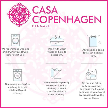 CASA COPENHAGEN He & She 6 Pieces Towel Set- Teal + Pink, 550 GSM 2 Bath Towel 2 Hand Towel 2 Washcloth, Designed in Denmark Made of Soft Egyptian Cotton for Bathroom, Kitchen & Shower