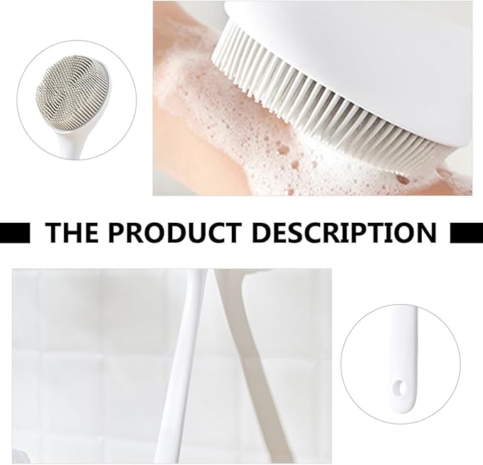 Housoutil Silicone Body Brush Back Scrubber for Adults, Bath Shower Scrub Brush with Massage Function, Soft Silicone Back Cleaning Scrubber for Shower and Skin Exfoliation