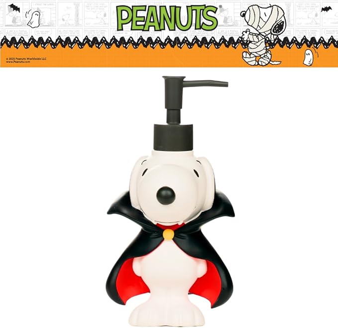 Peanuts Snoopy Vampire Soap/Lotion/Hand Sanitizer Resin Pump Dispenser, 14.81 Ounces, (Officially Licensed Product) by Franco Collectibles
