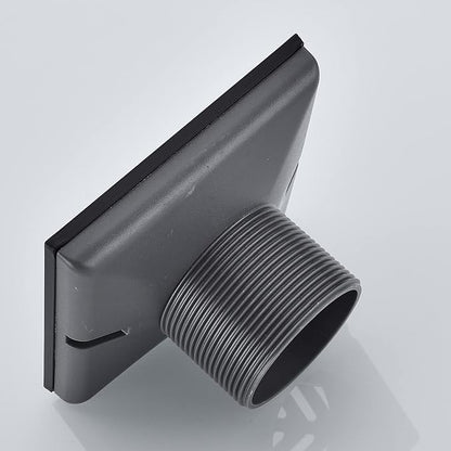 RANDOM 4 Inch Black Shower Drain Square with Adjustable PVC Base Flange,SUS304 Stainless Steel Matte Black Shower Floor Drain with Removable Cover Grid Grate