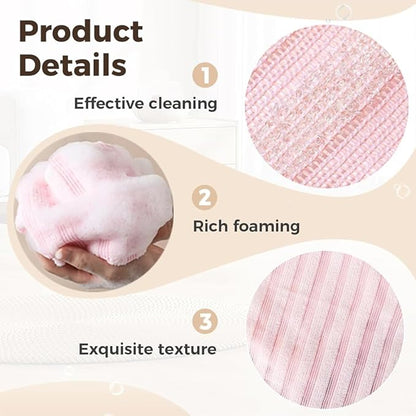 3PCS Exfoliating Shower Towel,2026 New Premium Scrub Wash Back Bath Cloth for Body Face,Exfoliating Washcloth Back Body Scrubber for Home（#Striped）