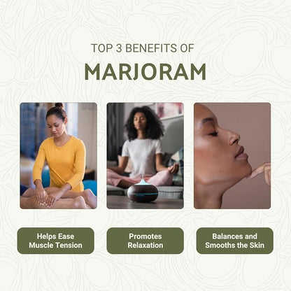 Marjoram Essential Oil - Direct from Al Sheikh for Export Egypt - Steam Distilled - Aceite de Mejorana for Aromatherapy, Massage, Diffuser, DIY Candle and Soap Making - 22lbs