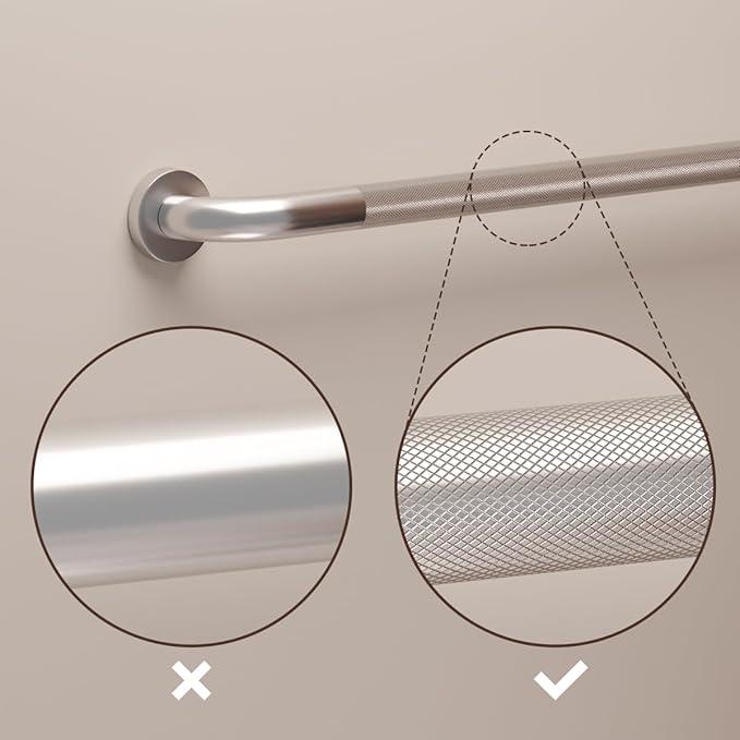20 Inch Anti Slip Shower Grab Bar, Munzong 2 Pack Stainless Steel Bathroom Grab Bar, Brushed Nickel Knurled Bathroom Balance Bar,Safety Hand Rail Support Handicap Elderly Senior Assist Bath Handle