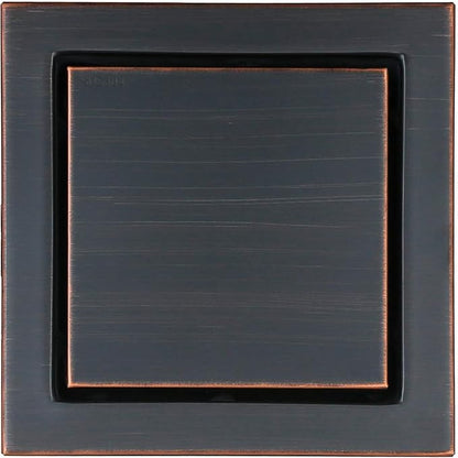 RANDOM Oil Rubbed Bronze Shower Drain Square with Removable Tile Insert Shower Drain Cover and Hair Strainer SUS 304 Stainless Steel 6 inch Shower Floor Drain