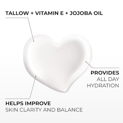 Daily Moisturizing Lotion – Tallow Body Lotion with Aloe Vera, Shea Butter, Jojoba Oil, MCT Oil & Vitamin E – Deep Hydration for Dry, Rough, Sensitive Skin (8 Fl Oz, Unscented)