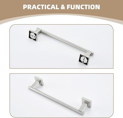 Suyar Bathroom Towel Holder Brushed Nickel, SUS 304 Stainless Steel Hand Towel Bar for Wall, 13.78 Inch