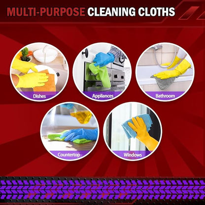 AIDEA Microfiber Cleaning Cloth 24 Pack, Microfiber Towels for Cars, Soft & Absorbent Cleaning Rags, Premium Lint Free Shop Towels for House, Kitchen, Car, 12inx16in, Grey