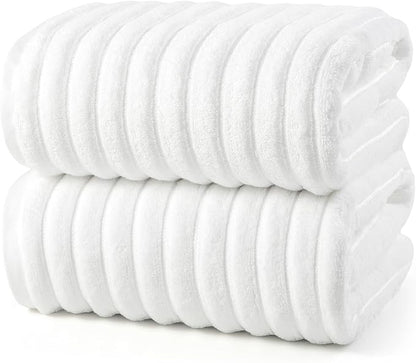 REDKISS 2 Pack Large Bath Towels 31×63 inches, 100% Cotton, Super Soft and Absorbent, Quick-Dry Towels, Perfect for Bathroom,Plush Shower Towels-White