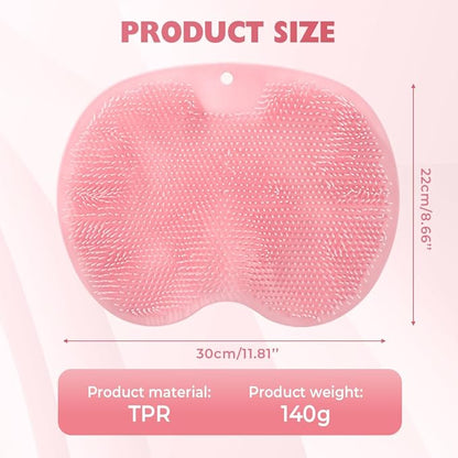Silicone Shower Foot Scrubber Mat, 2025 Upgraded Exfoliating Bath Pad with Non-Slip Suction Cups Wall Mounted Foot Cleaning Mat (Green)