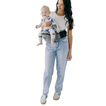 Tushbaby - Original Hip Carrier for Babies and Toddlers, Certified Safe, Lightweight Design, Built-in Storage, Nursing Support, No Foam Padding, (Grey)
