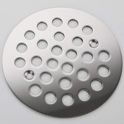 4-1/4Inch Screw-in Shower Strainer Drain Cover Replacement Floor Strainer Floor Drain, (Chrome)