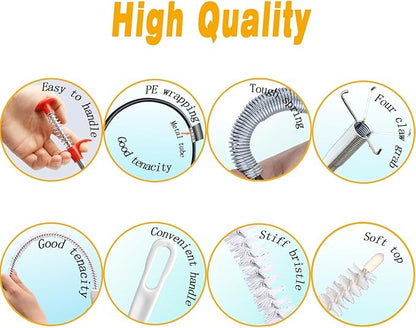36inch Drain Snake Hair Clog Remover-Drain Auger Hair Catcher & Cleaning Brush-Sink Drain Cleaner Tool for Kitchen,Bathroom,Sewer,Bathtubs,Sunroof and Dryer Vent (36inch)