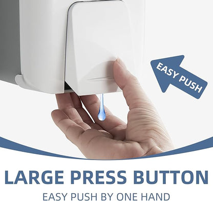 Soap Dispenser Wall Mount 28oz Commercial Hand Soap Dispenser for Bathroom Liquid Gel Hand Sanitizer Dispenser No Drilling White