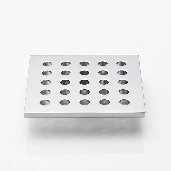 3.75 Inch Square Shower Drain Cover 95MM Floor Drain Grate (Chrome)