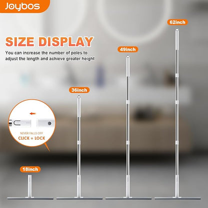 JOYBOS Rubber Floor Squeegee for Smooth Surface Concrete Floor, Tile Floor, Heavy Duty Garage Shower Floor Squeegee Broom for Removing Water, Commercial Scrubber Mop with Adjustable Long Handle (XL)