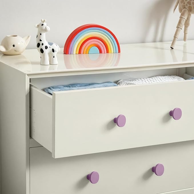 Ravinte 5 Pack Cabinet Knobs Purple Kitchen Cabinet Knobs Round Dresser Drawer Pulls Closet Door Pulls 1-1/5 Inch