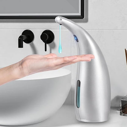 Automatic Soap Dispenser Touchless,300ML Hand & Dish Countertop Electric Liquid Rechargeable Dispenser with Sensor,Modern 4 Gear Adjustable Waterproof Kitchen Auto Soap Pump（Gray）