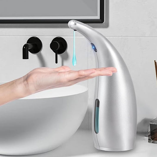 Automatic Soap Dispenser Touchless,300ML Hand & Dish Countertop Electric Liquid Rechargeable Dispenser with Sensor,Modern 4 Gear Adjustable Waterproof Kitchen Auto Soap Pump（Gray）