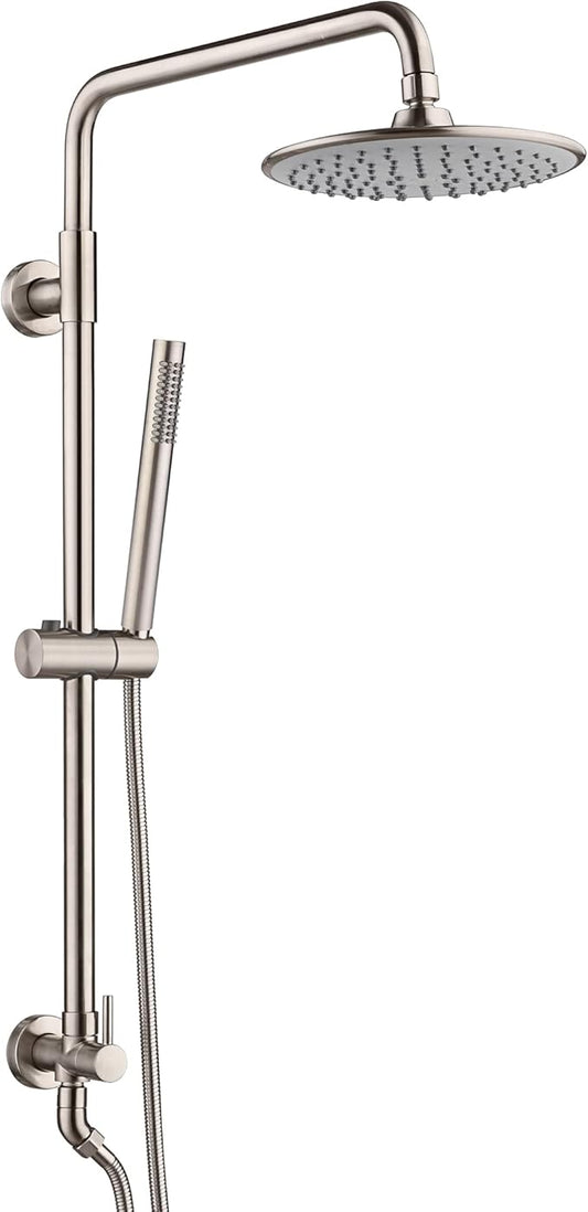 sumerain Brushed Nickel Retrofit Shower Systems with 9 Inch Rain Shower Head