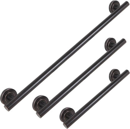 Lava Odoro Shower Grab Bar, Modern Set Stainless Steel Handicap Grab Bar for Bathtubs and Showers, Shower Safety Bar for Seniors Disabled, ADA-Compliant (Oil Rubbed Bronze, 3 Pack 18", 24'', 36")