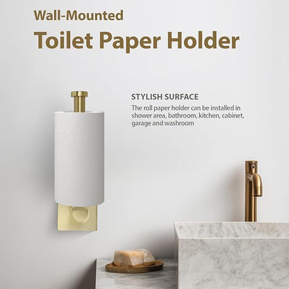 Bathroom Accessories Set Brushed Gold Towel bar Set, 4 Piece Towel Rack Set Towel bar for Bathroom Wall Mounted Durable 24 inch Towel bar Robe Hook Towel Ring Toilet Paper Holder