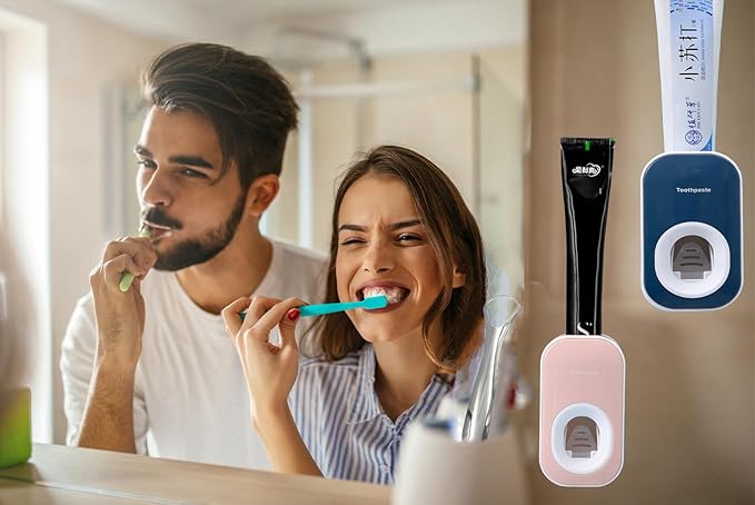 Automatic Toothpaste Dispenser Wall Mounted for Bathroom,Toothpaste Squeezer for Kids & Family Shower by Mr. Thumbs(1pc,Blue)