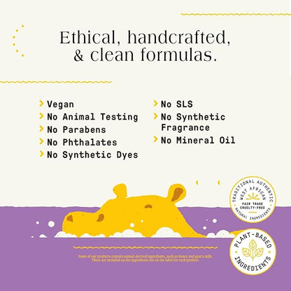 Alaffia Babies & Kids Bubble Bath, Lemon Lavender, Pump Included – Gentle Cleanser with Raw Shea Butter and Lemon Balm, 32 Fl Oz