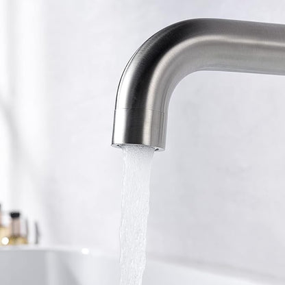 SUMERAIN Tub Faucet Brushed Nickel Wall Mount Tub Filler High Flow Bathtub Faucet with Rough in Valve, Extra Long Spout