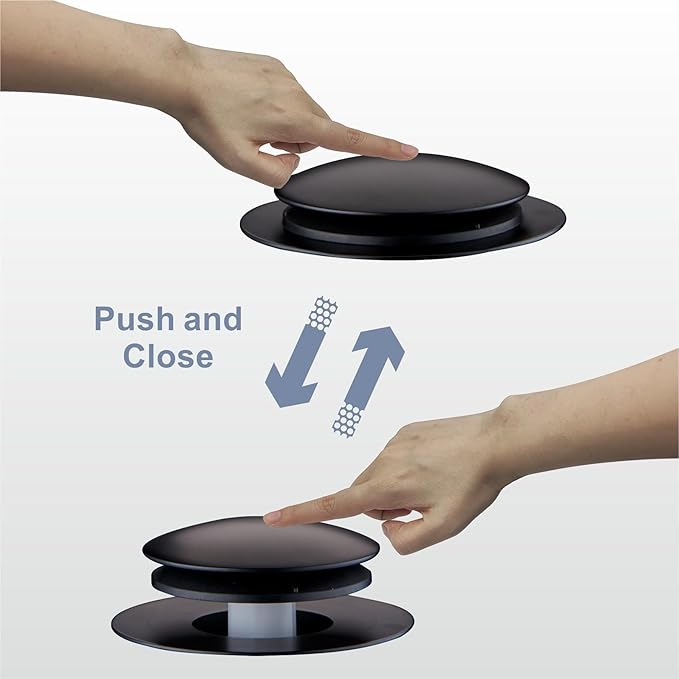 Matte Black Tub Drain Stopper, Hidrop Pop Up Universal Tub Dain Tip Toe Bathtub Drain Stopper, Fit 1.375 to 1.5 Inches, Replaces Lift and Turn, Tip-Toe and Trip Lever Drains for Tub, EZ Installation