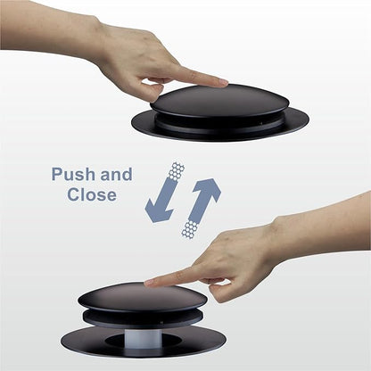 Matte Black Tub Drain Stopper, Hidrop Pop Up Universal Tub Dain Tip Toe Bathtub Drain Stopper, Fit 1.375 to 1.5 Inches, Replaces Lift and Turn, Tip-Toe and Trip Lever Drains for Tub, EZ Installation