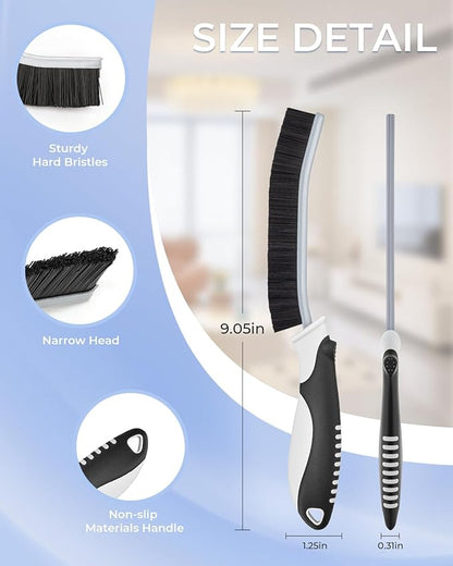 Crevice Cleaning Brushes, Scrub Brush for Hard to Reach Small Space, Home Essentials, Cleaning Supplies, Cleaning Tools for Household Use, Bathroom, Shower, Kitchen, Toilet, Window (3, Blue)