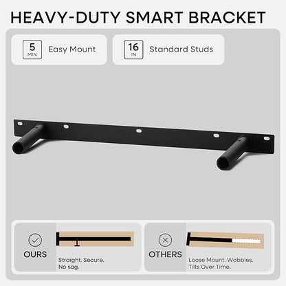 Homeforia 24inch Oak Floating Shelf for Wall, High End Solid Real Wood 24 inches Long Floating Shelves for Bathroom, Honey Oak Wooden Floating Shelves, Heavy Duty Bracket, 24 X 6.5 X 1.75 in, Set of 4