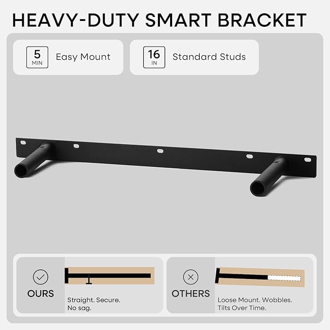 Homeforia 24 inch Natural Floating Shelf, High End Solid Real Wood 24inch Small Floating Shelves for Wall Mounted, Natural Wooden Floating Shelves, Heavy Duty Bracket, 24 X 6.5 X 1.75 in, Set of 4