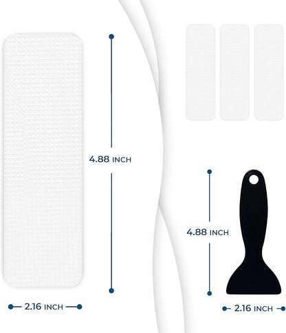 Anti Slip Shower Stickers 24 PCS, White Non-Slip Shower Strips for Adults, Premium Adhesive Bath Tub Stickers