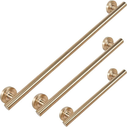 Lava Odoro Shower Grab Bar, Modern Set Stainless Steel Handicap Grab Bar for Bathtubs and Showers, Shower Safety Bar for Seniors Disabled, ADA-Compliant (Champagne Gold, 3 Pack 18", 24'', 36")