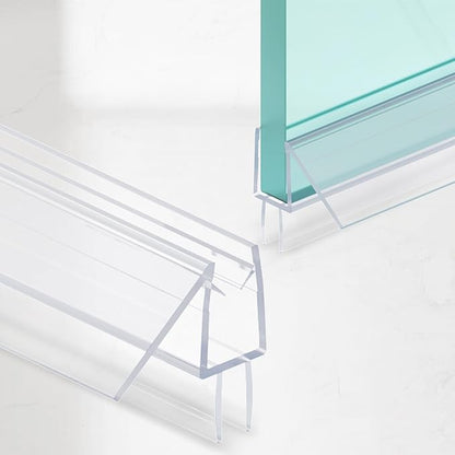 2-Pack Shower Door Bottom Seal, (1/4" x 39") Ultra Clear Shower Door Seal Dtrip, Stop Shower Leaks and Create A Water Barrier